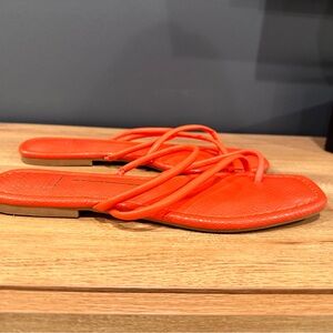 Dolce Vita Leanna Strappy Flat Sandal Size 10 Red Orange - like new  worn once